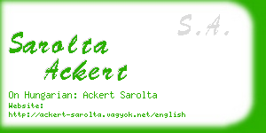 sarolta ackert business card